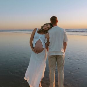 White maternity two piece set